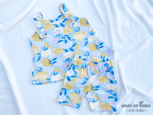 Set Musculosa y Biker Limones