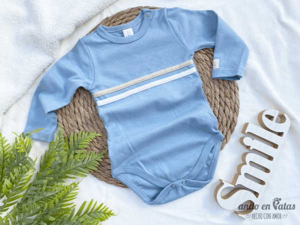 Body o Remera Combinada Cielo