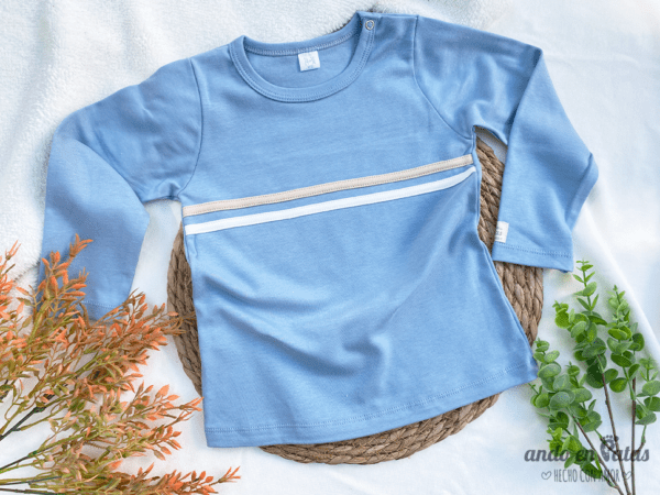 Body o Remera Combinada Cielo - Imagen 2