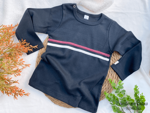 Body o Remera Combinada Negro - Imagen 2