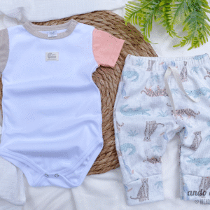 Set Brasil - Body combinado + Chupin Panal Estampado
