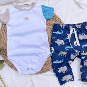 Set Safari - Body combinado Océano + Chupin Panal Estampado