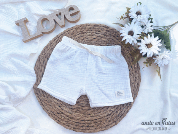 Short Baby Cotton Blanco
