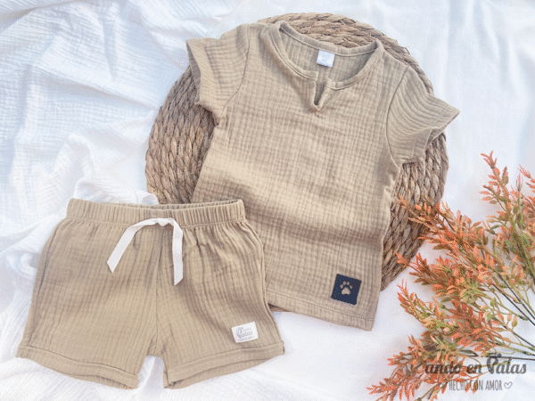 Short Baby Cotton Musgo - Imagen 2