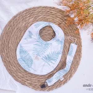 Set Hojas - Babero + portachupete