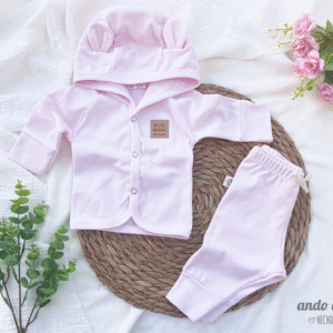 Conjunto Orejitas Rosa Bebé