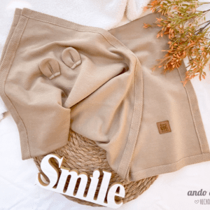 Manta Orejitas Texturado Nuez