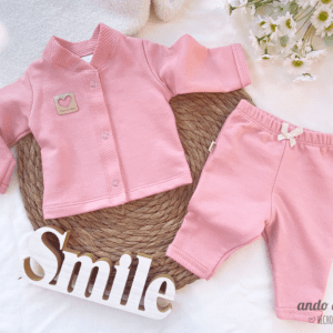 Conjunto Mao Texturado Rosa
