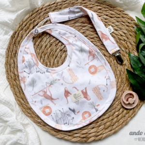 Set Jungla - Babero + portachupete - Talle 6M a 24M