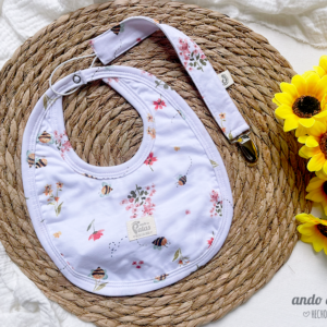 Set Abeja - Babero + portachupete - Talle 6M a 24M