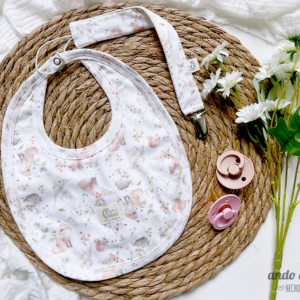 Set Bosque - Babero + portachupete - Talle 6M a 24M
