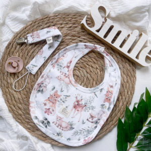 Set Forest - Babero + portachupete - Talle 6M a 24M