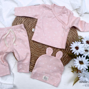 Set Nacimiento 3 Piezas - Flor Rosa