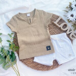 Set Baby Cotton Musgo - Remera Bruno + Short