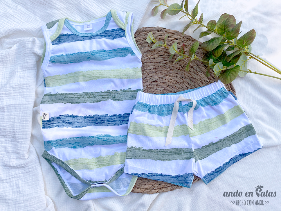 Set Raya Limón - Body Musculosa + Short Clásico