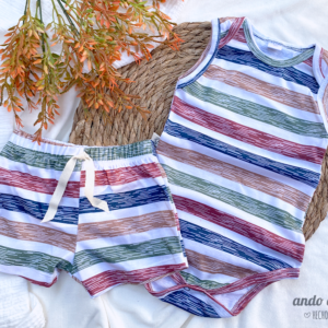 Set Raya Bordó - Body Musculosa + Short Clásico