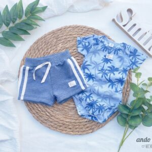 Set Palmera - Body Americano + Short Sport Marino