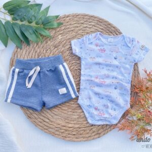 Set Autos - Body Americano + Short Sport Marino