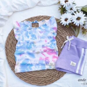 Set Acuarela - Remera Moa + Short Sport Malva