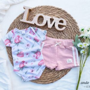 Set Frutillas - Body Americano + Short Sport Centolla