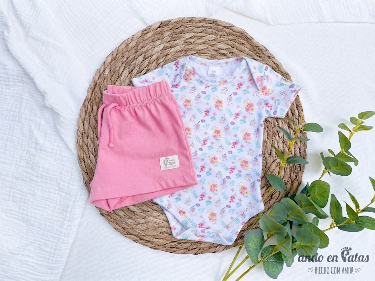 Set Florencia - Body Americano + Short Classic Chicle