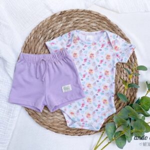 Set Florencia - Body Americano + Short Classic Orquídea